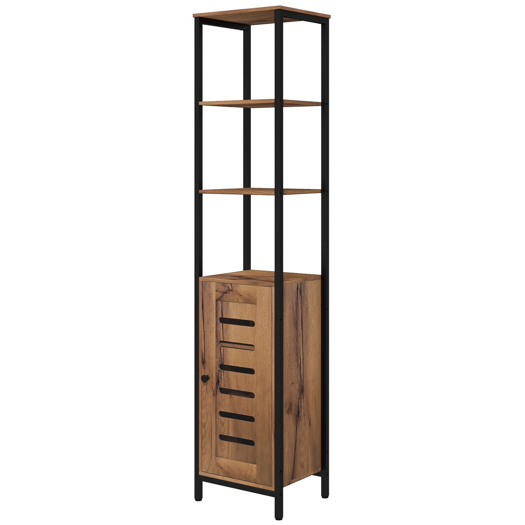 Colonna bagno salvaspazio con anta ripiani regolabili ¨C Xylo ¨C 37x30x167 cm marrone