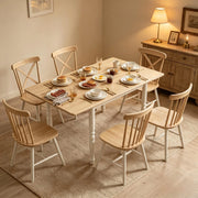 Tavolo da pranzo pieghevole per 2-6 persone, allungabile da 74 a 134 cm, tavolo da cucina con 2 sezioni allungabili, gambe in acciaio, piano in legno