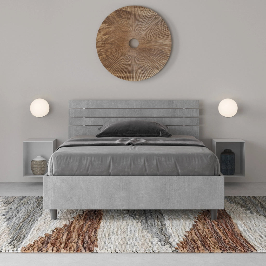 BS COM Letto una piazza e mezza contenitore 120x200 testata inclinata con doghe cemento