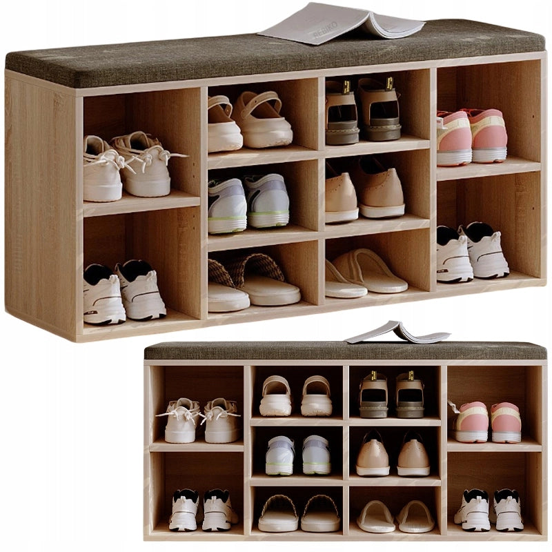 ARMADIETTO PER SCARPE CON SEDUTA PANCA MODERNA ROVERE SONOMA LOFT 104 CM