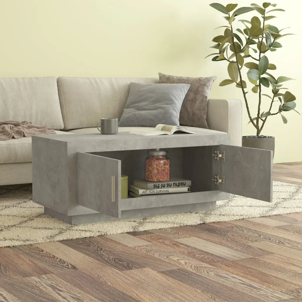 Tavolino Salotto Grigio Cemento 102x50x45 cm Legno Multistrato 811812
