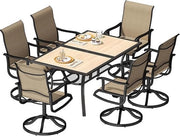 Tavolo da giardino, tavolo da pranzo all'aperto, 150 x 96 cm, parapetto 4 cm, tavolo da giardino rettangolare, tavolo da pranzo per patio, tavolo da giardino in legno imitazione, ideale per giardino, prato.