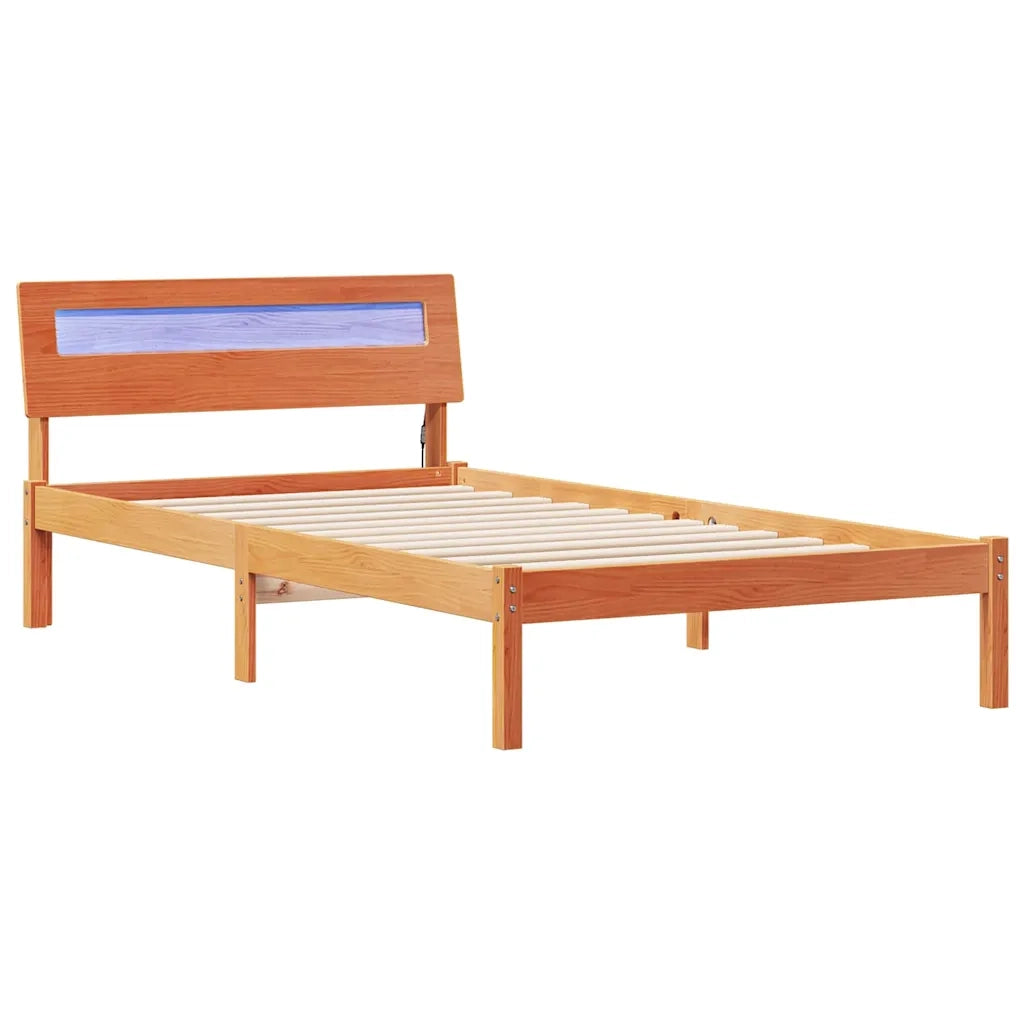 Struttura del letto-Giroletto Marrone cerato 75 x 190 cm Pino massello 779332