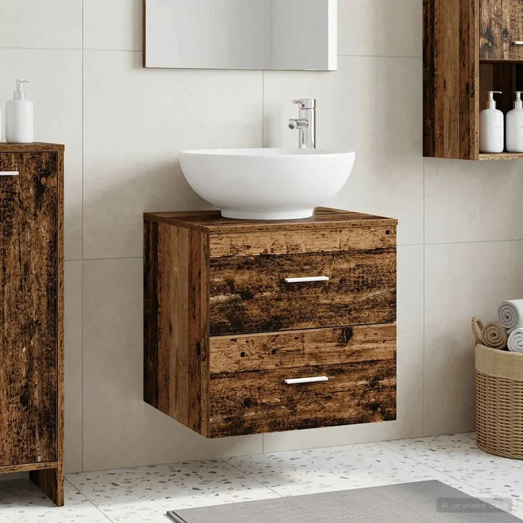 Mobile Lavabo da Parete Legno antico 49,5 x 44,5 x 66,5 cm 890308