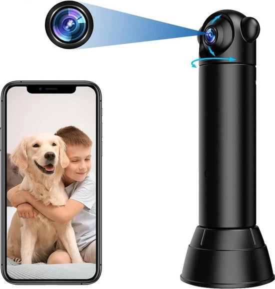 Camera di Sorveglianza - Camera di Sorveglianza con Funzione di Allarme - Mini Camera di Sorveglianza con Viso HD 1080p, Funzione di Allarme, Supporto Wi-Fi, Visione Notturna e Rilevamento Movimento