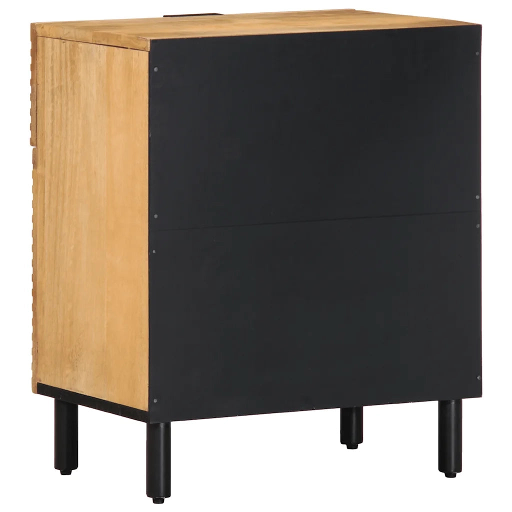 Comodino Marrone 50x33x60 cm in Legno Massello di Mango 4017731