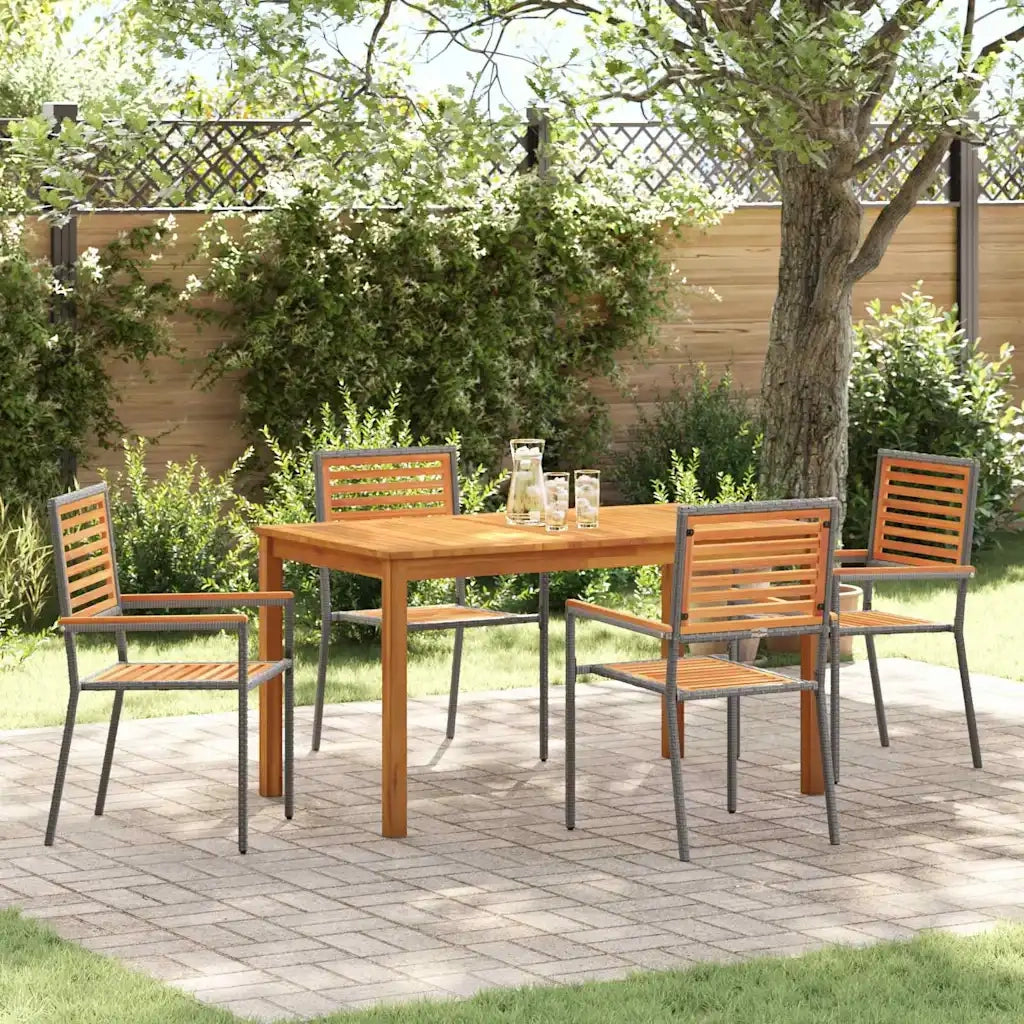 Set da Pranzo per Giardino 5 pcs Grigio 3365536