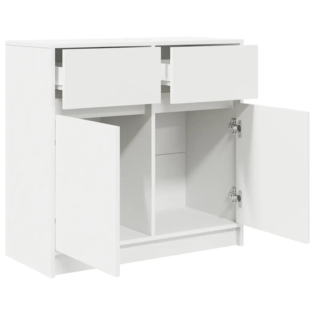 Credenza con Cassetto-Buffet-Armadio da cucina Bianco 80x34x76 cm in Legno Multistrato