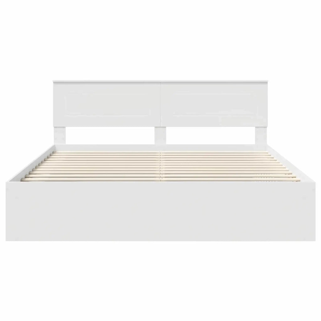 Struttura del letto-Giroletto-Rete del Letto Bianco 200 x 200 cm Legno multistrato 765549