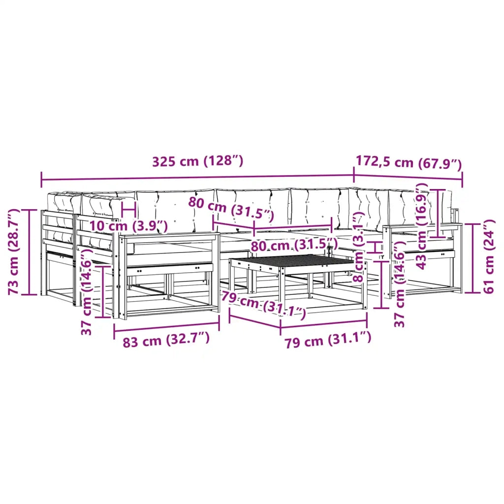 Set di divani da esterno 5 pz Bianco e Beige 3386137