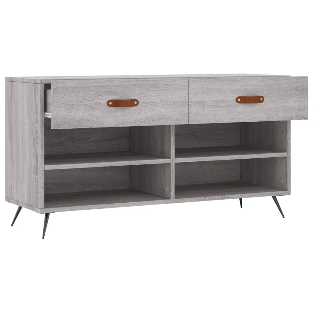 Panca Porta Scarpe | Scarpiera | Mobile per scarpe Grigio Sonoma 102x35x55 cm Legno Multistrato