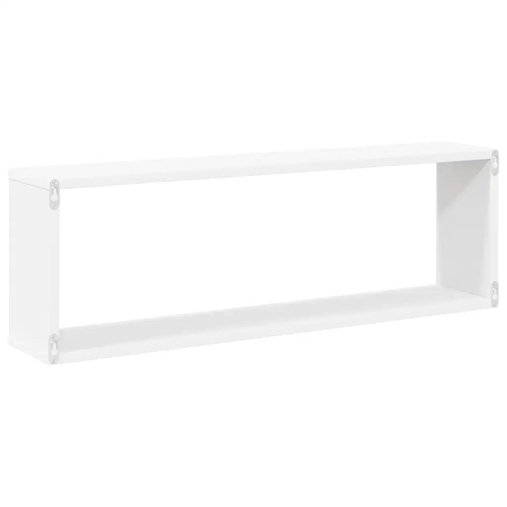 4 pz Mensole Parete | Mensola sospesa a Cubo Bianco 80x15x26,5cm Legno Multistrato
