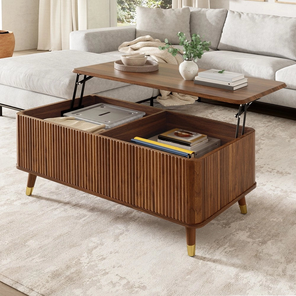 Tavolino da Caff¨¨ Moderno ¨C Xylo ¨C Effetto Noce, Piano Regolabile, Legno, Soggiorno