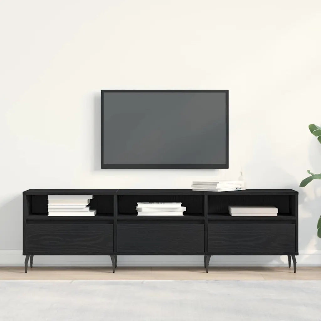 Mobile TV-Credenza per TV-Console TV Rovere Nero 150 x 30 x 44,5 cm Legno multistrato 754224