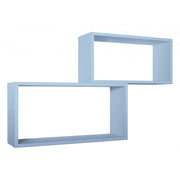 Set di 2 Mensole da Muro, Pensile Bagno, Mensola da Parete, Scaffale da Parete, Blu Baltico, 70x35 p20 cm e 60x30 p20 cm - Bis Rettangolo Bislungo