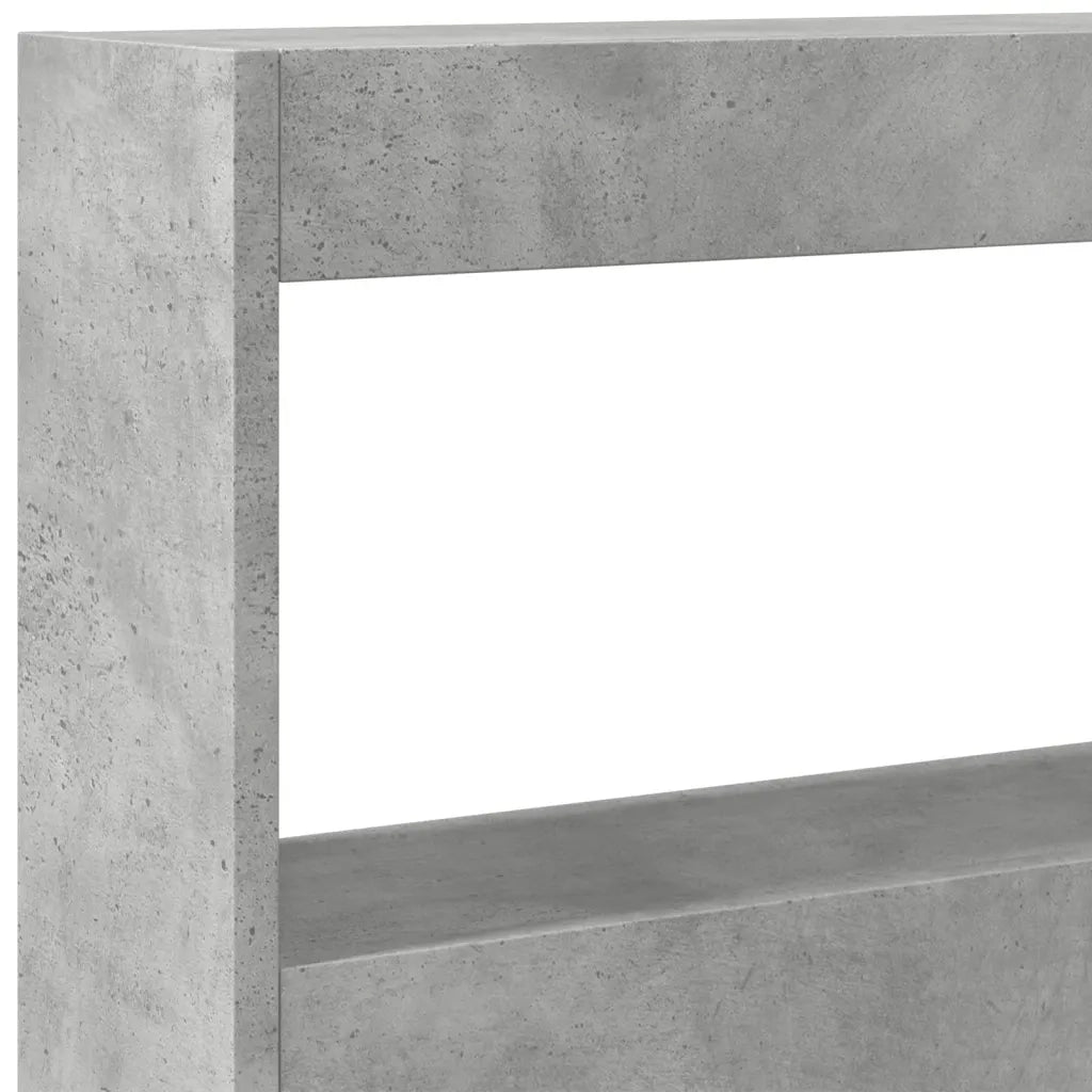 Testiera | Testata con Contenitore a LED Grigio Cemento 180x17x102 cm