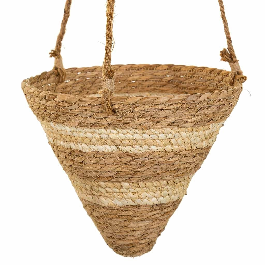 Cestini pensili in fibra naturale marrone d26x25h-d22x18h