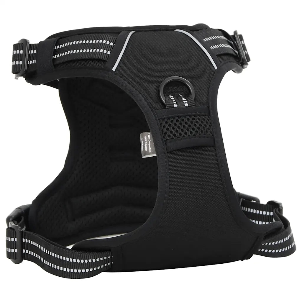 Pettorina per Cani con Strisce Riflettenti Regolabile Nera XL CFW4389954