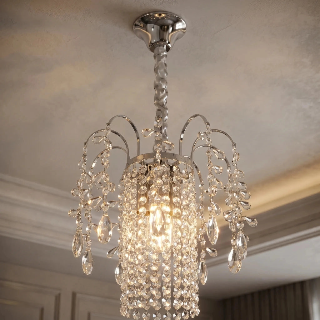 Lampada A Sospensione In Cristallo Swe089-cp 30cm Chrome