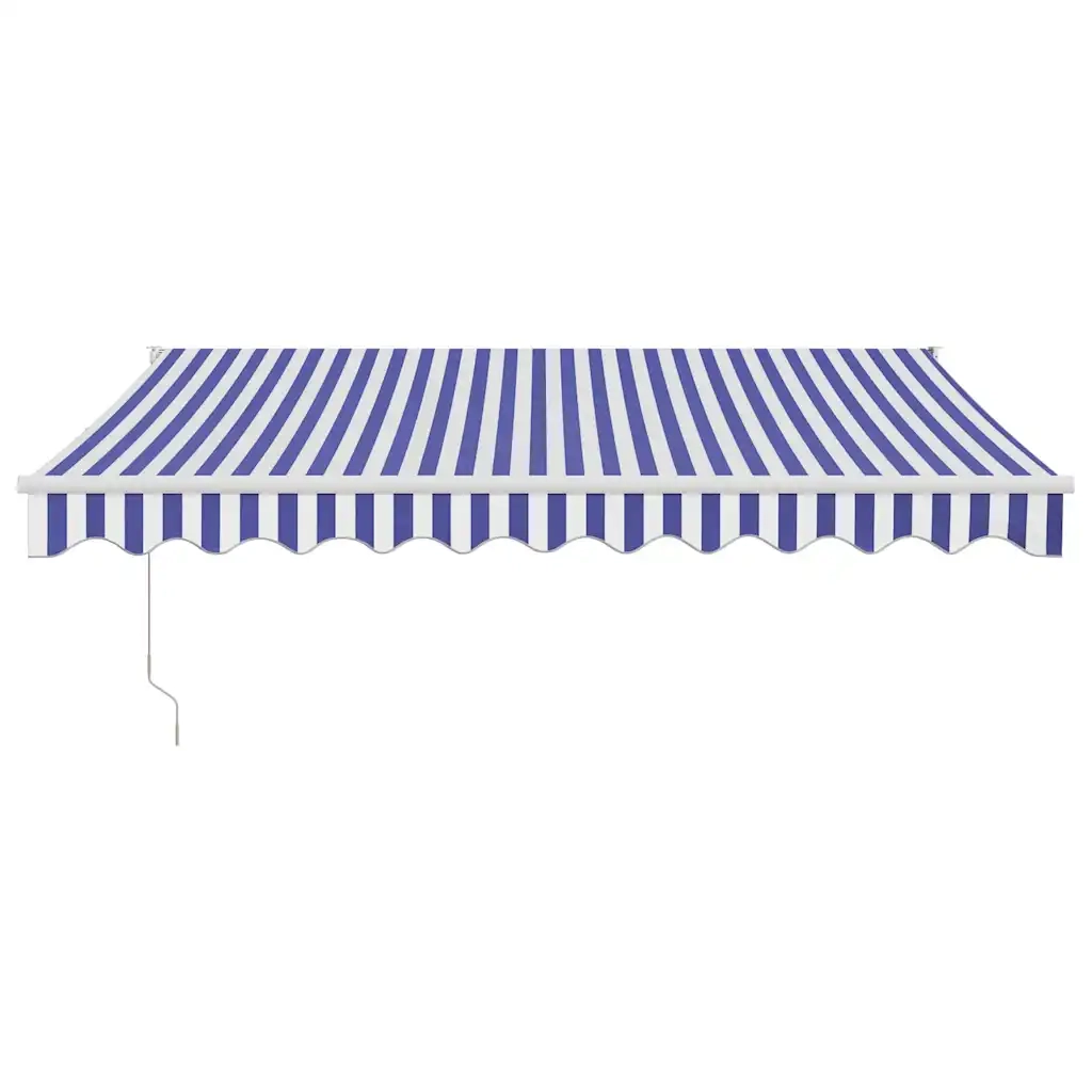 Tenda Sole Retrattile-Tenda parasole per balcone Blu e Bianca 3x2,5 m Tessuto e Alluminio 127141