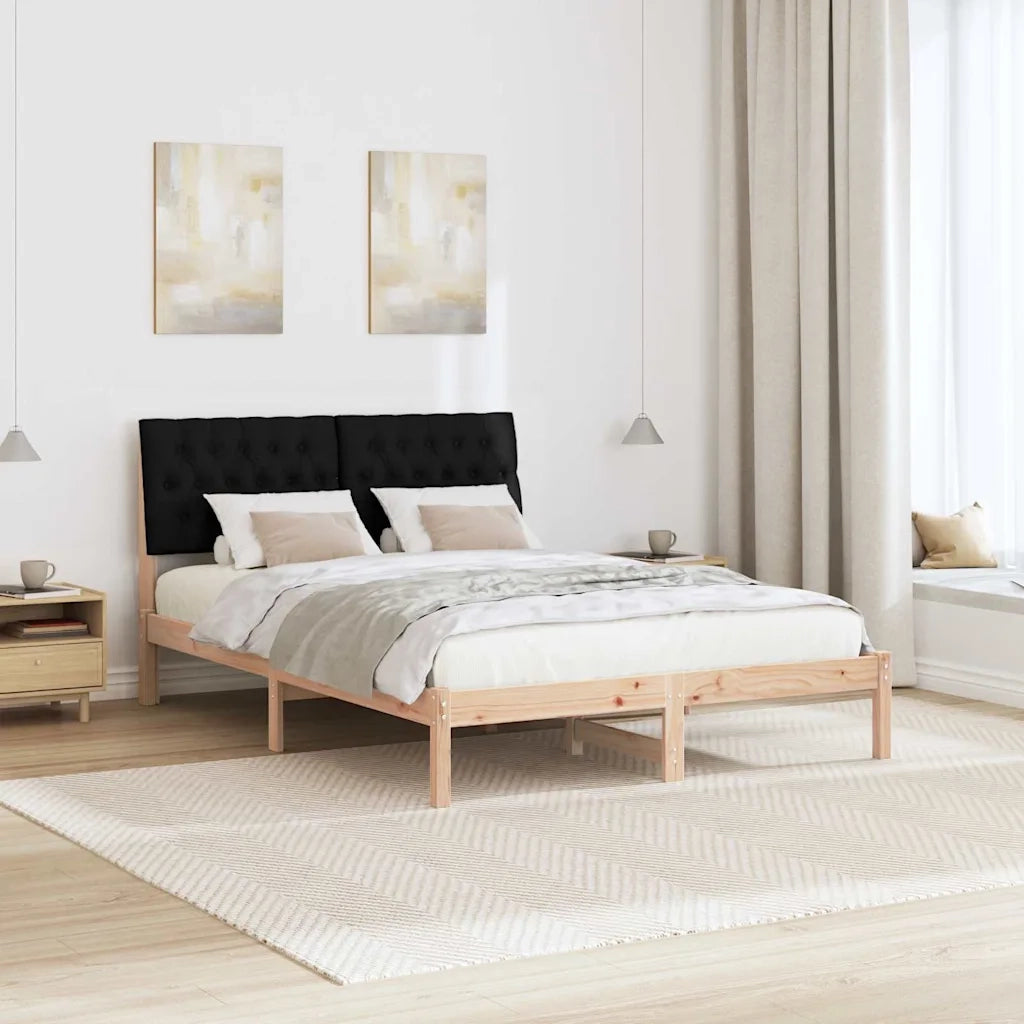 Letto con Testiera Rivestita con testiera Marrone 135 x 190 cm 878831