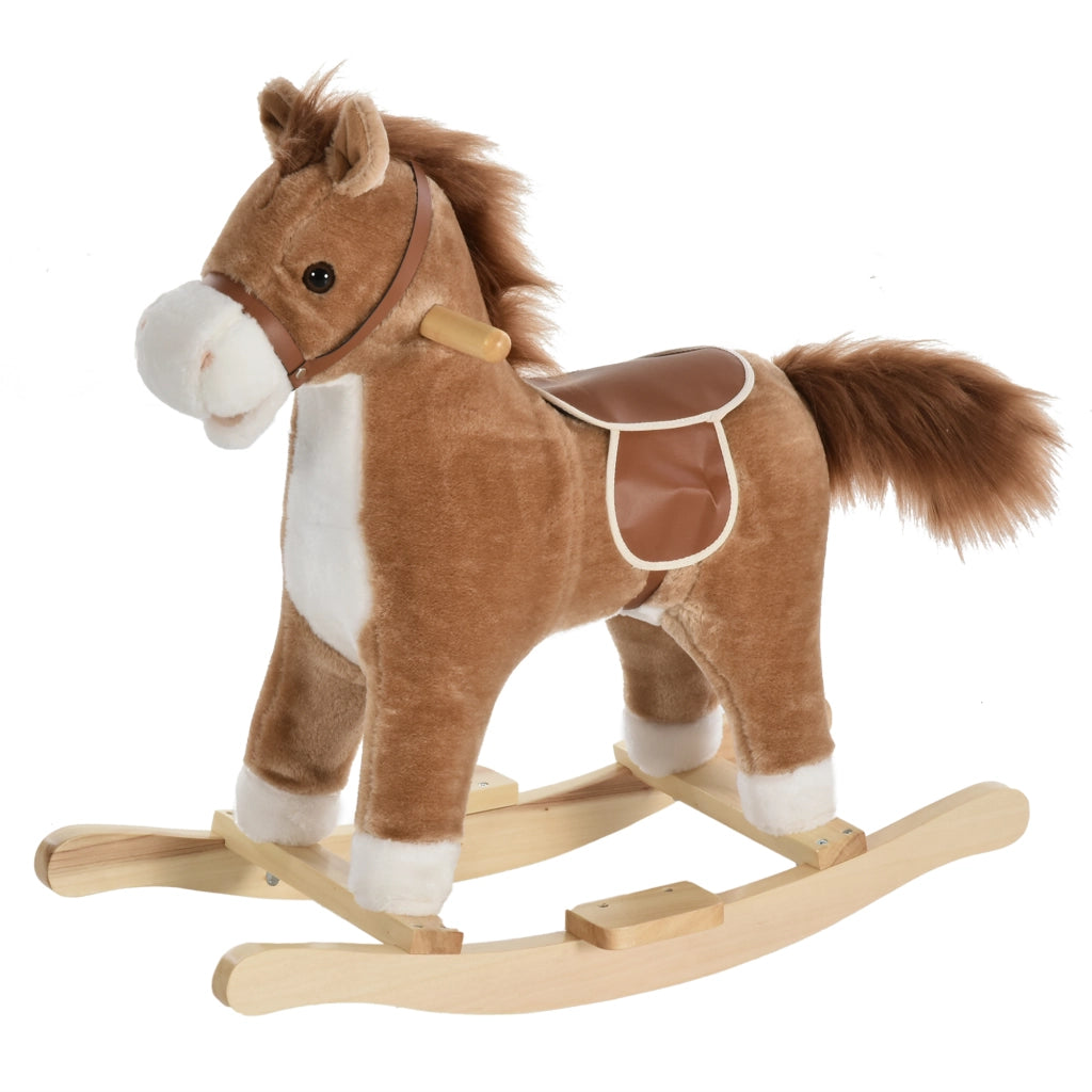 Cavallino a Dondolo per Bambini ¨C zephmum ¨C Marrone, Suoni Realistici, 36-72 Mesi