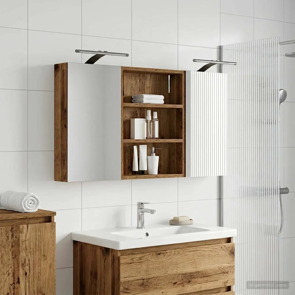 Set di Armadi da Bagno con lo scaffale 3 pcs 100 x 10,5 x 50 cm 3403694