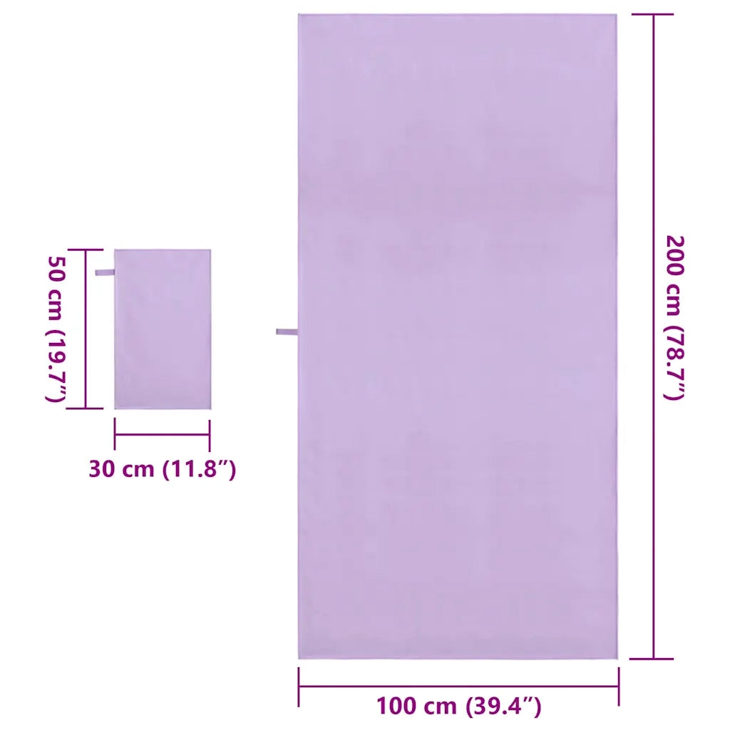 Set di Asciugamani Sportivi 2 pcs Viola Tessuto 42011497