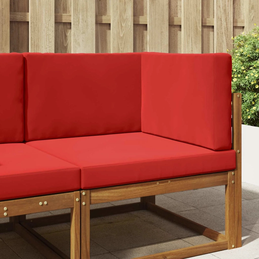 Cuscino per divano da esterno 3 pcs Rosso Poliestere 900869