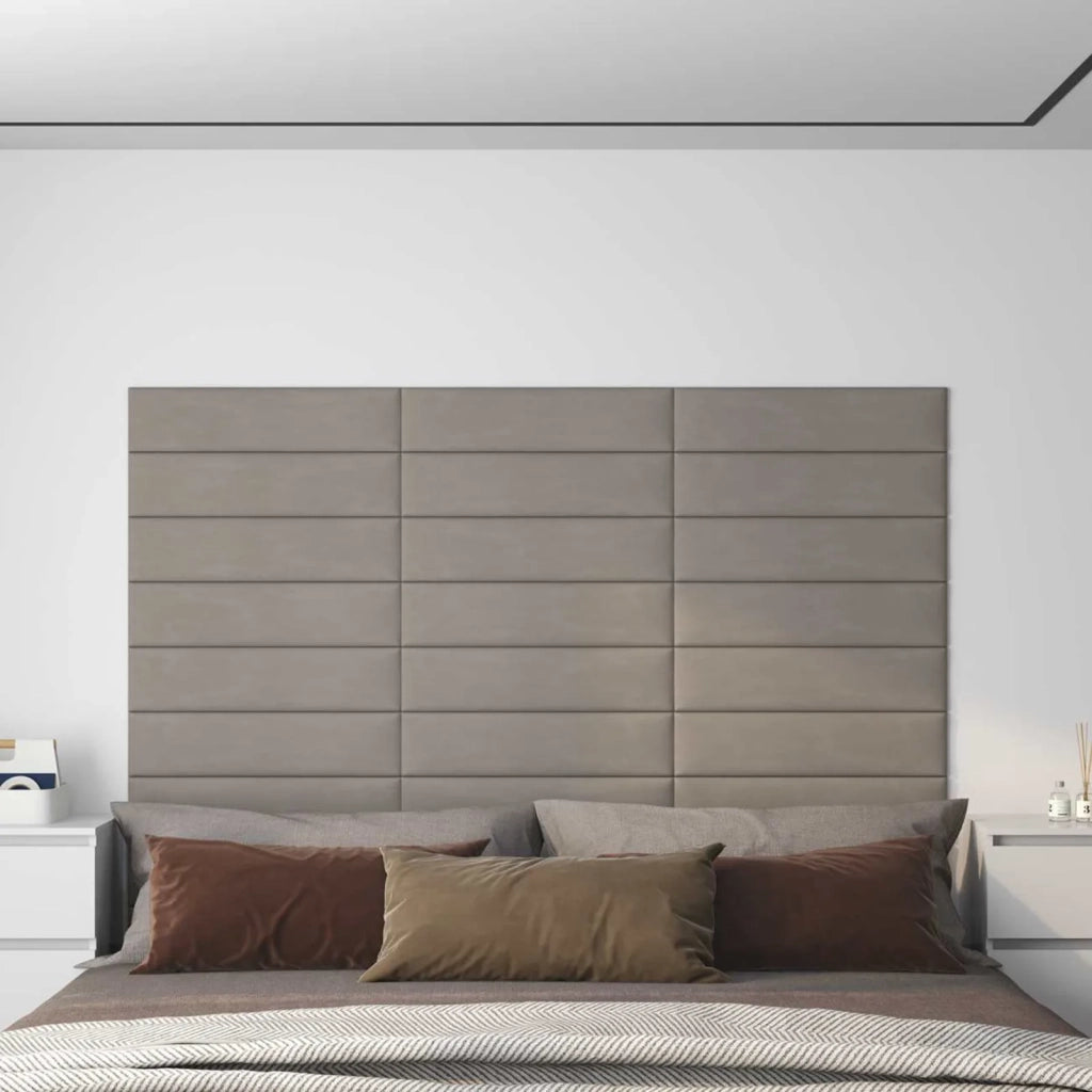 Testiera | Testata da Parete 12 pcs Grigio Chiaro Velluto