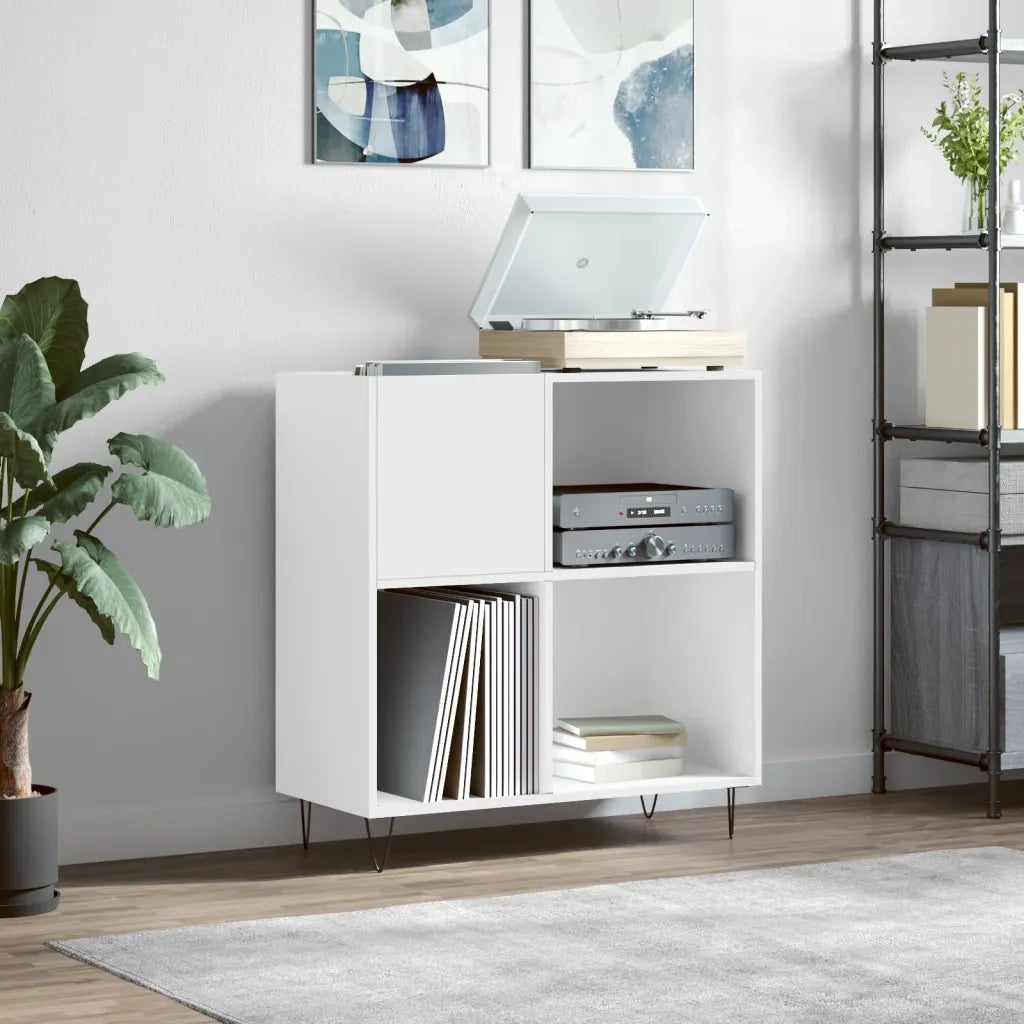 Mobile Porta Dischi Bianco 84,5x38x89 cm in Legno Multistrato CFW2224293