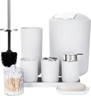 Set di accessori da bagno - 8 pezzi - moderno - grigio