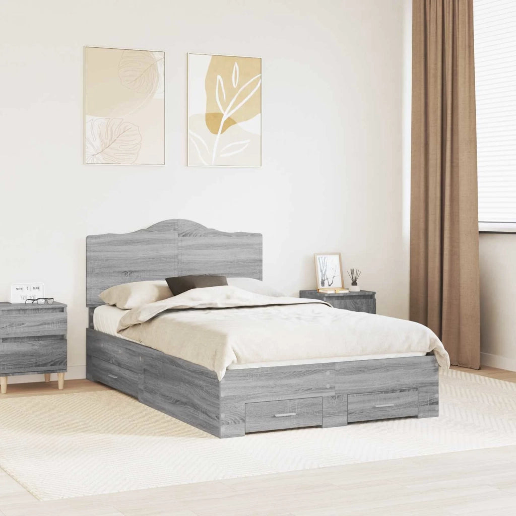 Struttura del letto con testiera Grigio Sonoma 120 x 190 cm 3413635
