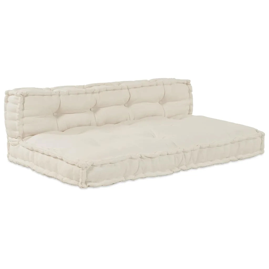 Cuscino per Divano Pallet 2 pcs Crema 120 x 80 x 38 cm Tessuto 4019081