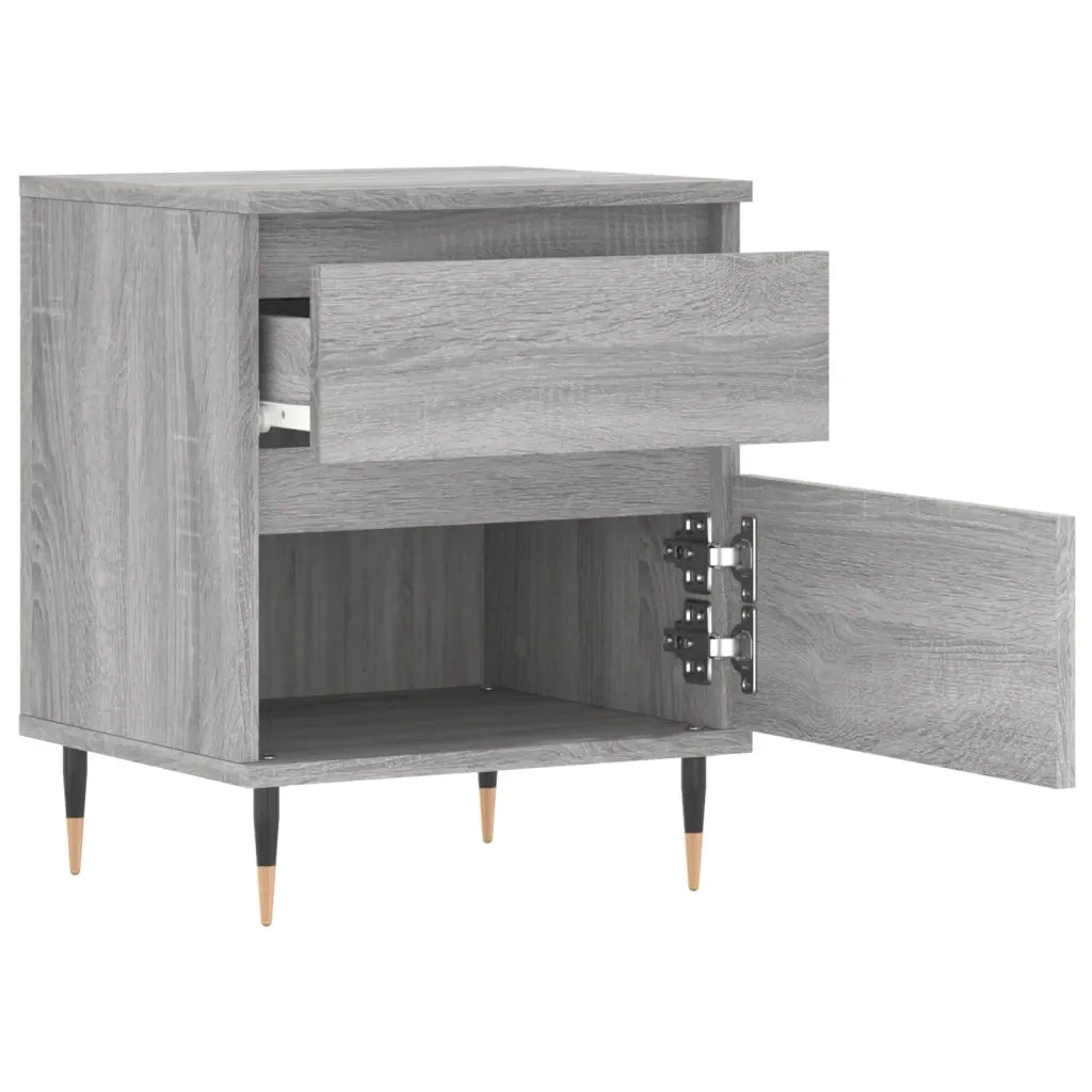 Comodino Grigio Sonoma 40x35x50 cm in Legno Multistrato 830664