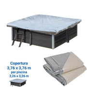 Copertura Invernale 8,54 X 4,36 M Per Piscina In Legno Composito Ottagonale Allungata Wpc Wood Di 8,04 X 3,86 M Dimensione piscina: 3.26 X 3.26 m