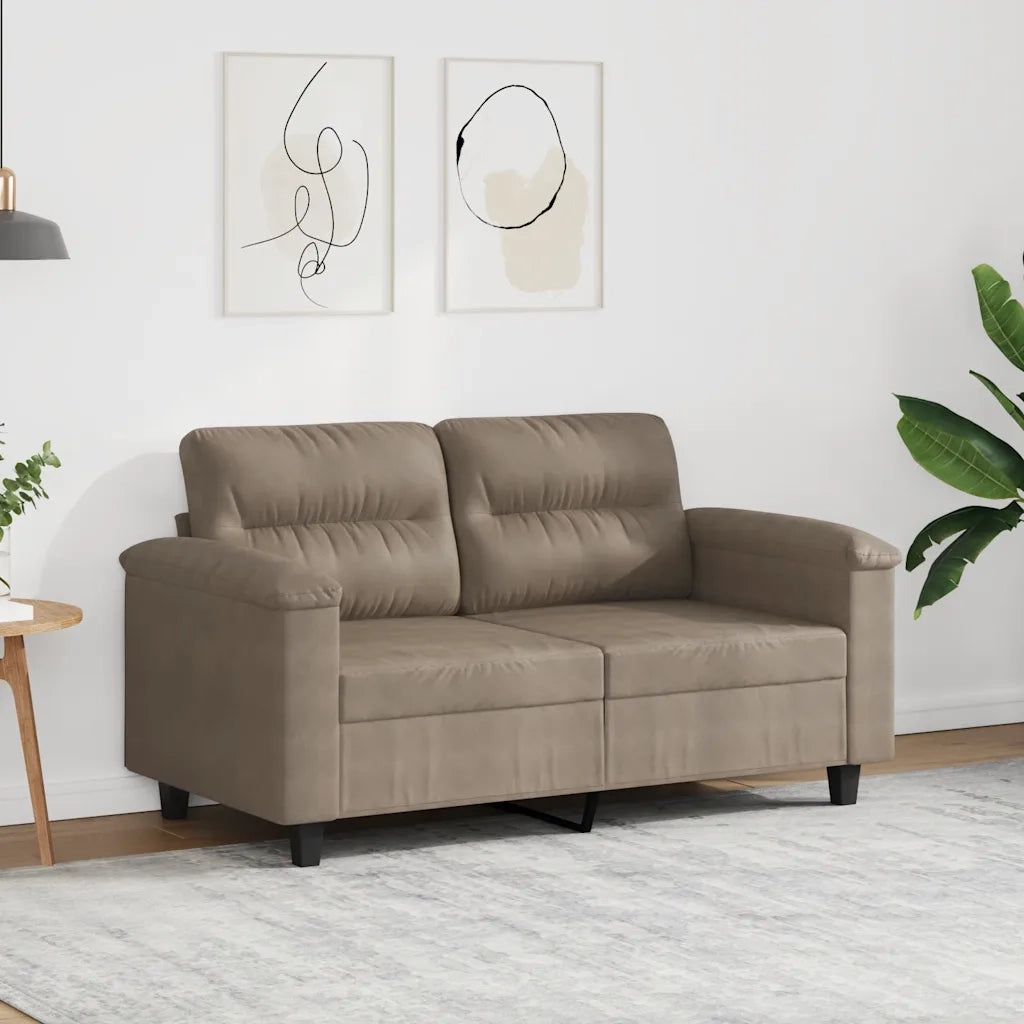 Divano a 2 Posti-Sofa 2 Posti Tortora 120 cm in Tessuto Microfibra