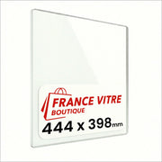 444 x 398 x 4 mm - Vetro per stufa a legna - vetro camino di ricambio - vetro per caminetto resistente al fuoco - France Vitre