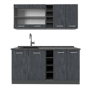 Vicco Cucina completa Calcestruzzo nero/antracite 160 cm senza piano di lavoro