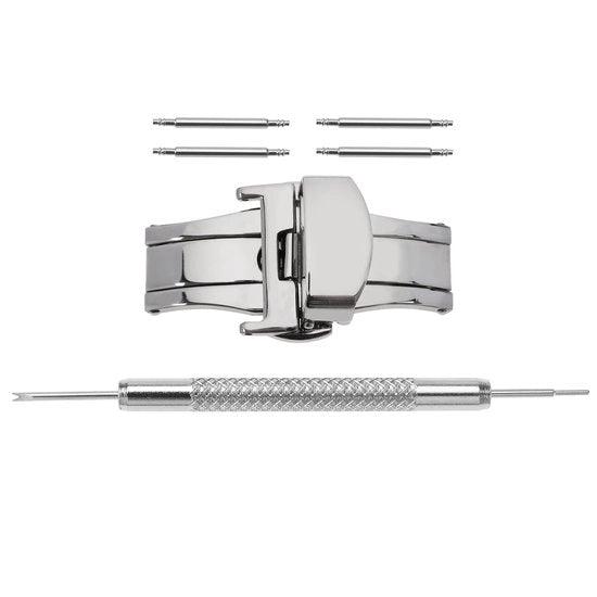 Orologio con Viti in Acciaio Inossidabile - Sostituzione - Duraturo e Resistente - Chiusura a Velo - Ideale per Uomini - 14mm 16mm 18mm 20mm