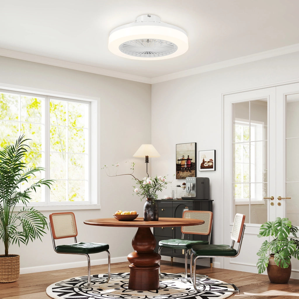 Ventilatore da Soffitto con Luce LED ¨C zephmum ¨C 6 Velocit¨¤, Telecomando, Bianco