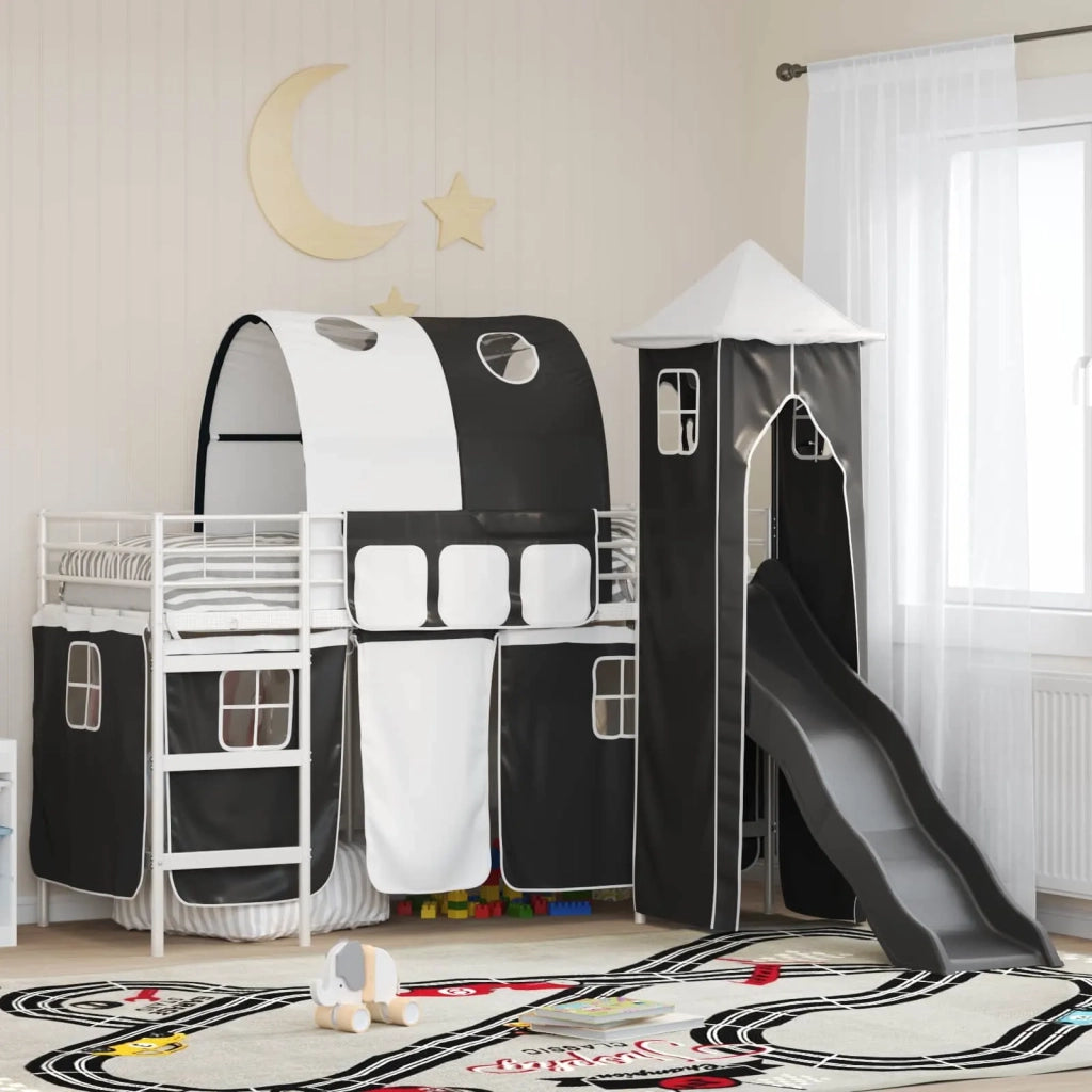 Struttura del letto loft per bambini Bianco e Nero 90 x 190 cm 42020894