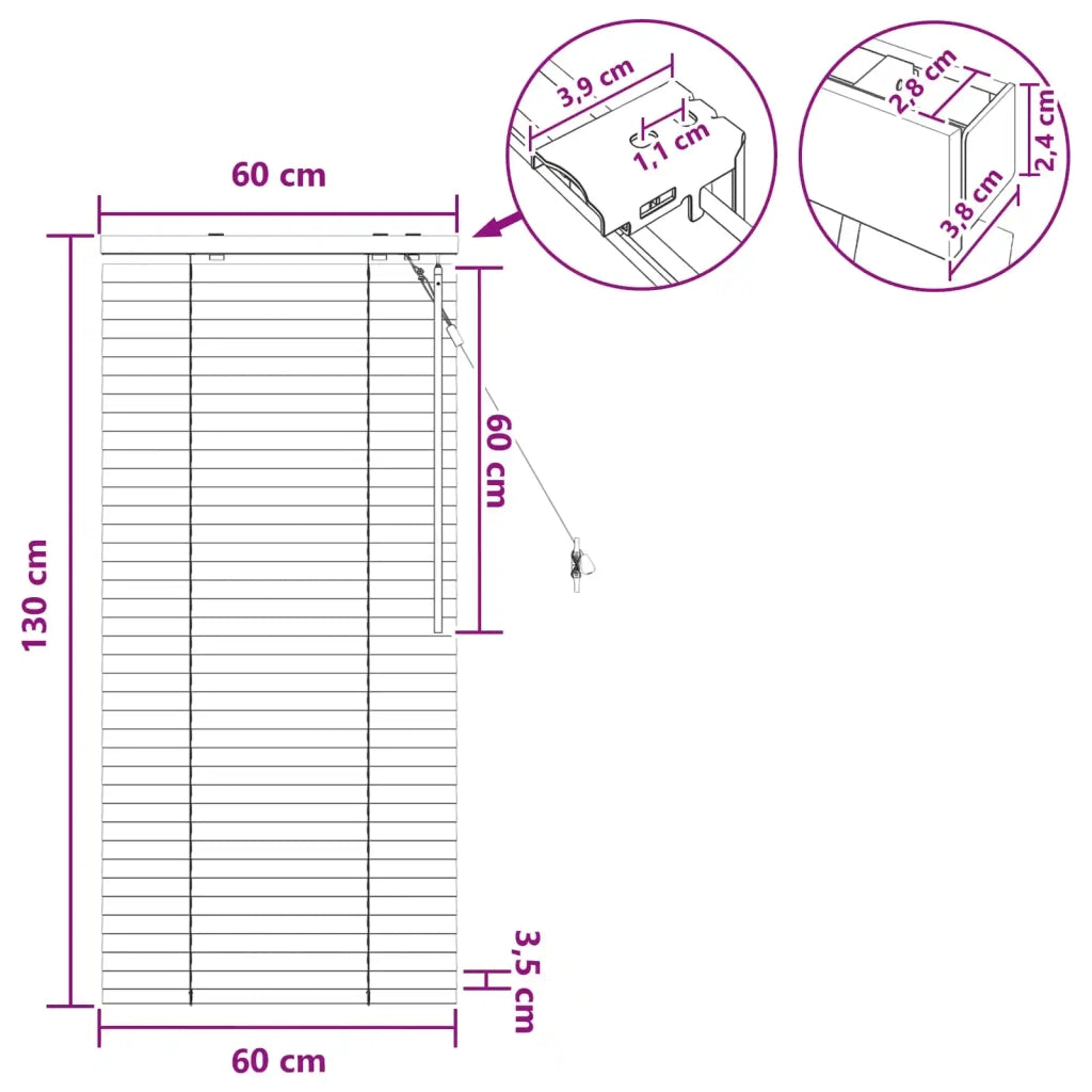 Tenda Veneziana Nero 60 x 130 cm 35 mm 42015458
