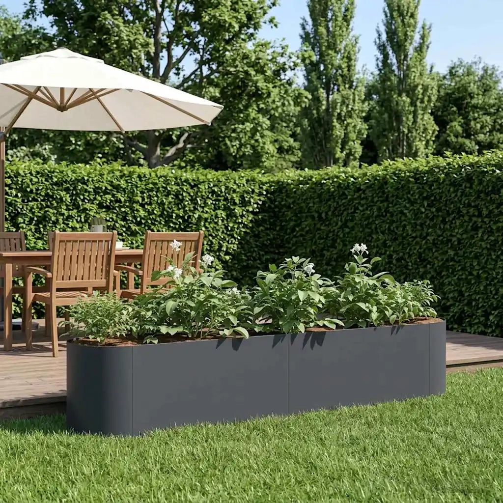 Letto rialzato da giardino Antracite 200 x 40 x 40 cm 8011693