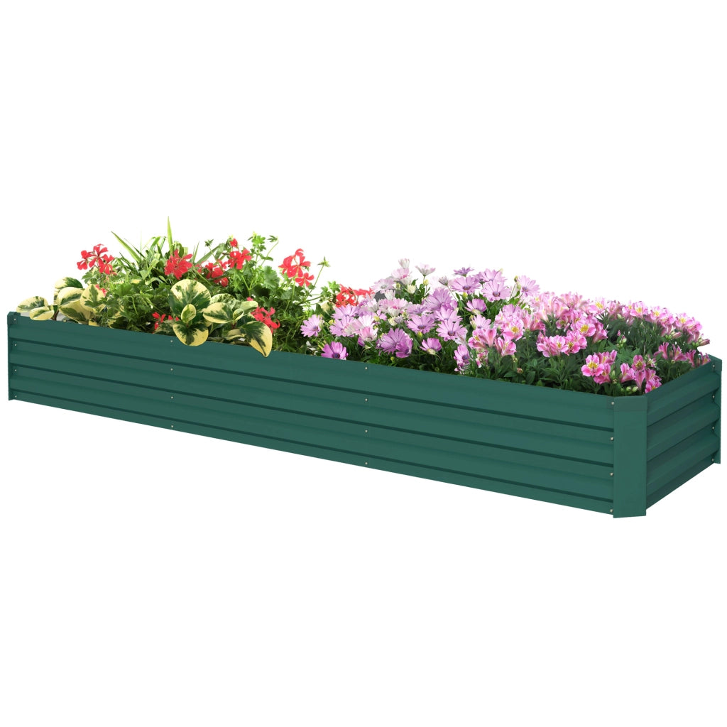 Fioriera Rettangolare da Giardino ¨C Xylo ¨C Acciaio Galvanizzato Verde 240x60x30 cm