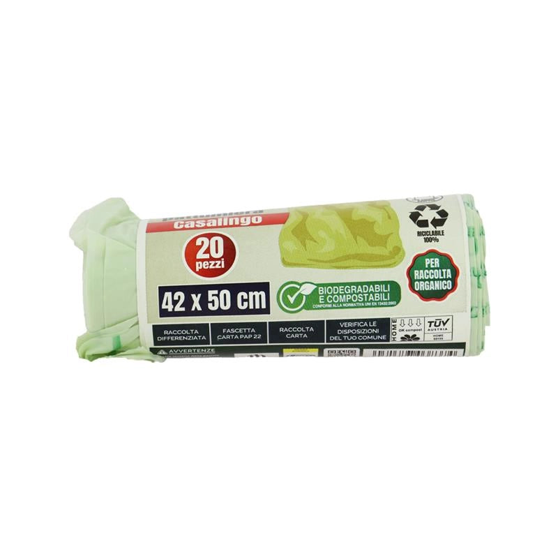 MAURY'S SACCHI PER PATTUMIERA 42X50CM IN ROTOLO DA 20 PEZZI MATERIALE BIODEGRADABILE