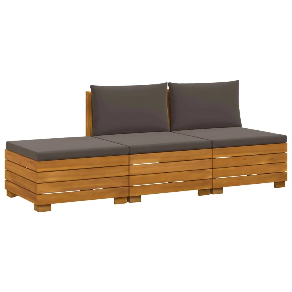Set di divani da esterno-Sofa da giardino con cuscino 3 Pezzo Marrone 772534