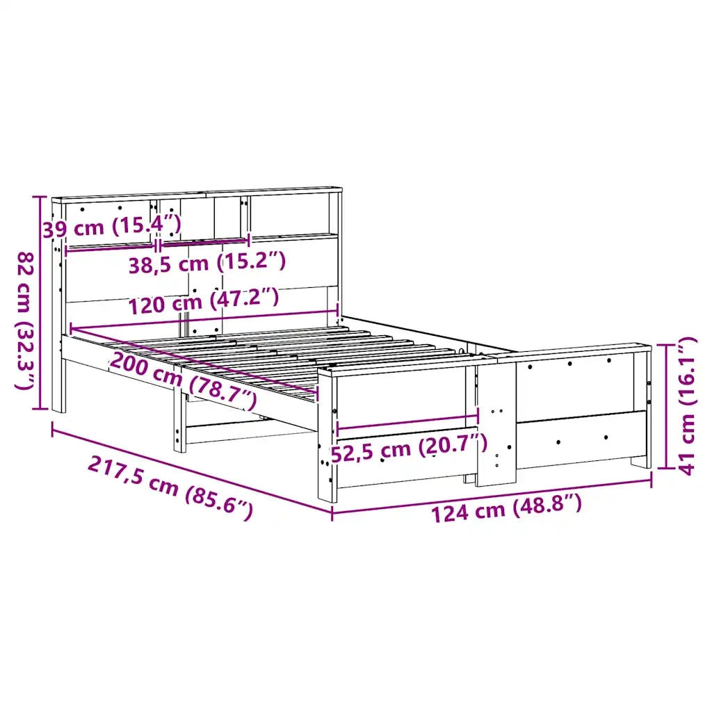 Letto matrimoniale | Letto per adulti | Struttura del letto Bianco 120 x 200 cm Legno multistrato