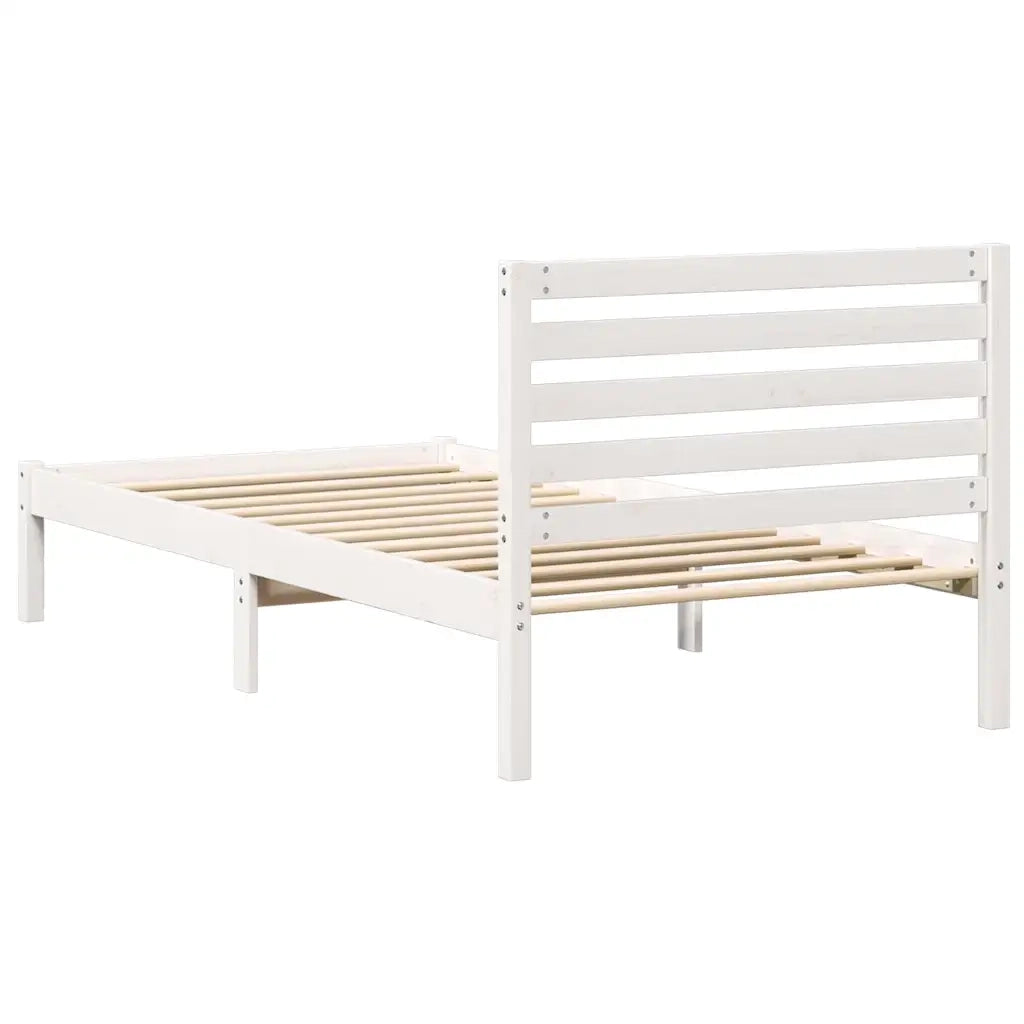 Letto singolo | Letto per adulti | Struttura del letto Bianco 100 x 200 cm Pino massello