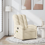 Poltrona reclinabile massaggiante in Tessuto Crema 3205387